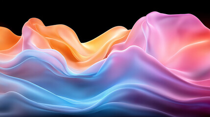 Poster - Shadows and light intertwine to create flowing abstract patterns in vibrant hues and textures