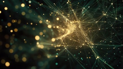 Poster - Glowing network of connected financial data points representing AI-powered business growth.