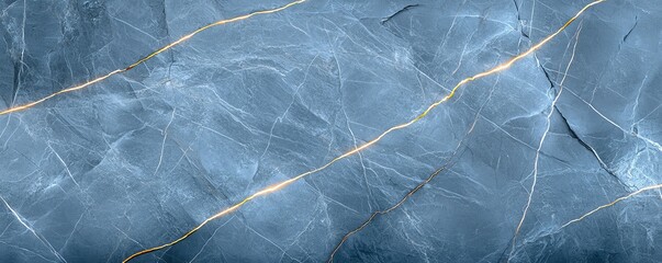 Poster - A stunning close-up view of a blue marble texture with golden veins, showcasing its elegant and unique patterns. Ideal for backgrounds, designs, and artistic projects.