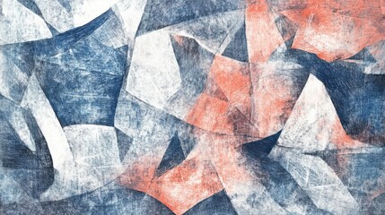 Poster - Abstract pencil strokes create dynamic composition with rough textures and colors combining in harmonious flow and expression of art