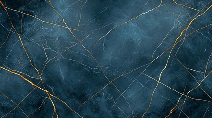 Poster - A stunning dark blue and gold marble texture ideal for background designs, wallpapers, and artistic applications. Perfect for elegant and modern aesthetics.