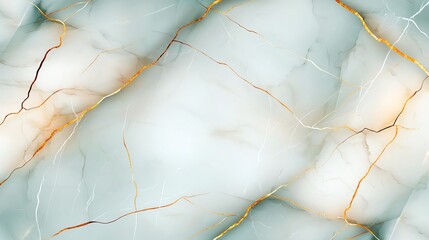 Poster - A stunning smooth marble texture featuring soft aqua tones with delicate golden veins, perfect for backgrounds, design projects, and elegant presentations.
