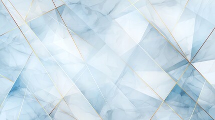 Poster - A stunning, sophisticated abstract background featuring layered translucent geometric shapes in soft blue tones, perfect for modern designs and artistic projects.