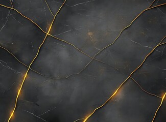 Poster - A textured background featuring dark gray stone with striking golden veins. This visually appealing surface adds elegance to any design project or creative work.