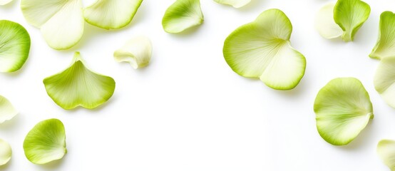 Fresh Green Lip Oyster Mushrooms Against a White Background, Featuring Empty Space for Text, Suitable for Culinary Representation