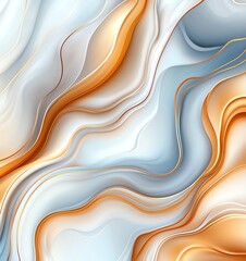 Poster - A vibrant, abstract design featuring flowing shapes in soft blues and warm oranges. This image evokes a sense of fluidity and motion, perfect for creative projects.