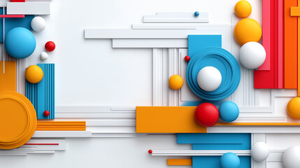 Poster - Dynamic composition of colorful shapes and patterns for modern design applications