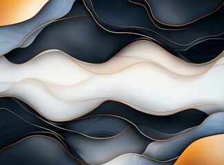 Poster - Abstract waves of liquid colors intertwine, creating a modern artistic design