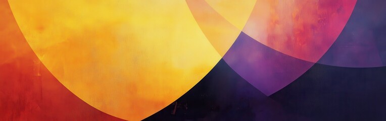 Poster - Vibrant geometric layout with warm and cool tones creating an intriguing visual contrast in abstract art