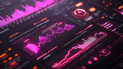 Fototapete - Visual representation of advanced data analysis in a modern technological layout with vibrant colors
