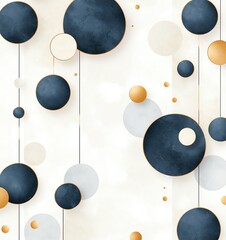 Poster - An abstract design featuring floating orbs in various sizes and colors