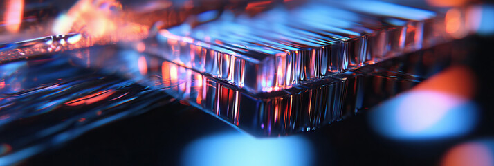 Poster - Reflective Prisms Illuminated with Red and Blue Light