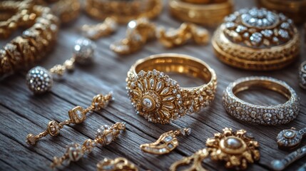 Opulent Gold and Diamond Jewelry Collection