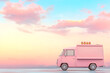 © enter - Pink Food Truck Serves Cupcakes at Sunset