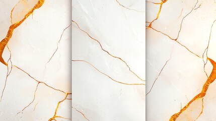 Poster - Elegant white marble texture with golden veins, perfect for backgrounds, interior design, and luxury themes. It creates an atmosphere of sophistication and style in any setting.