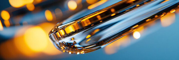 Poster - Close-up of Cylindrical Glass Object with Bokeh Lighting