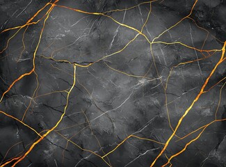 Poster - Black marble texture with striking golden veins, perfect for backgrounds, modern designs, and luxury themes in graphic and interior design.