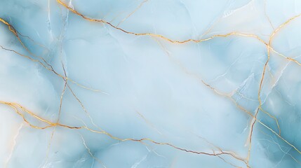 Poster - This abstract marble background features swirling patterns of light blue and gold, creating an elegant and sophisticated texture perfect for various design projects.