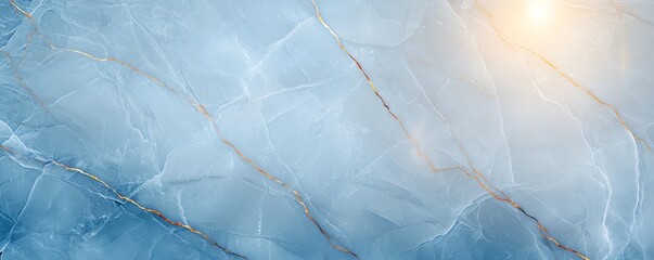 Poster - This image features a beautiful abstract pattern of light blue marble with subtle veins, perfect for backgrounds, digital designs, or artistic projects that need a serene touch.