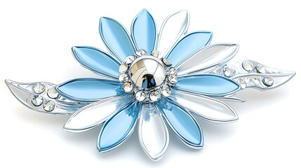 Wall Mural - Elegant blue flower brooch