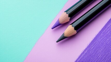 Poster - Gradient display of lavender hues with soft pencil strokes on colorful paper
