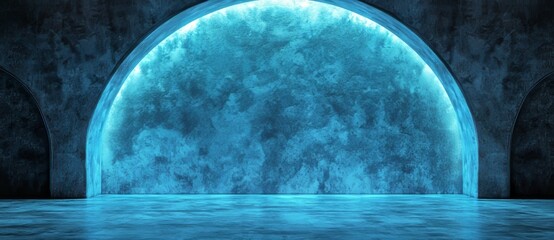 Wall Mural - A glowing HDRI tunnel background with ambient lighting and ample copy space, ideal for creative projects and digital designs