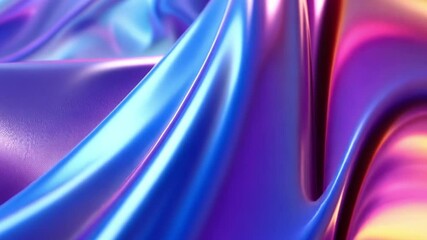 Poster - Iridescent fabric showcases vibrant gradient patterns in mesmerizing 4k display