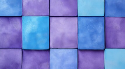 Aufkleber - Minimalist composition of pencil strokes in varying shades of blue and purple creates an abstract visual harmony in a serene setting