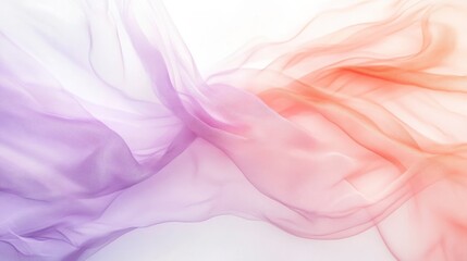 Poster - Flowing chiffon fabric in elegant muted coral and lavender haze creating a soft and dreamy atmosphere