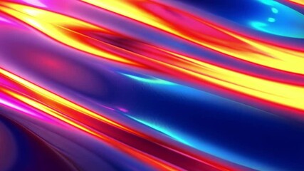 Poster - Dynamic iridescent abstract patterns showcasing vibrant gradients and flowing colors in 4k resolution footage