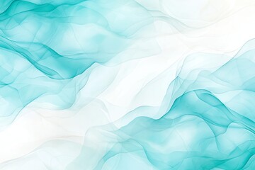Poster - A calming abstract image featuring soft, flowing waves in turquoise and white tones, ideal for backgrounds, web design, and print media. Perfect for creating a serene atmosphere.