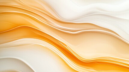 Poster - A captivating abstract background featuring soft, flowing waves of orange and white, ideal for design projects, wallpaper, and artistic presentations