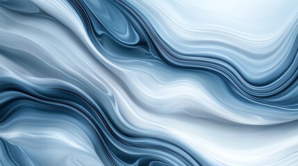 Poster - A captivating abstract design featuring smooth flowing lines in shades of blue and white. Perfect for backgrounds, wallpapers, and artistic projects that demand elegance.
