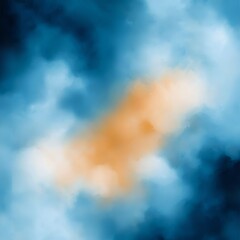 Poster - A captivating blend of swirling blue and orange hues creates a mesmerizing abstract cloud formation. This dynamic scene evokes feelings of tranquility and creativity.