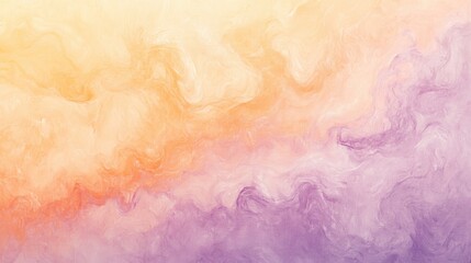 Poster - Smooth gradient transitions from warm yellow to soft purple tones in an abstract design