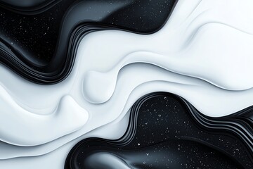 Poster - A captivating abstract texture showcasing swirling patterns of black and white. This design evokes a sense of fluidity and modern elegance, perfect for various creative projects.