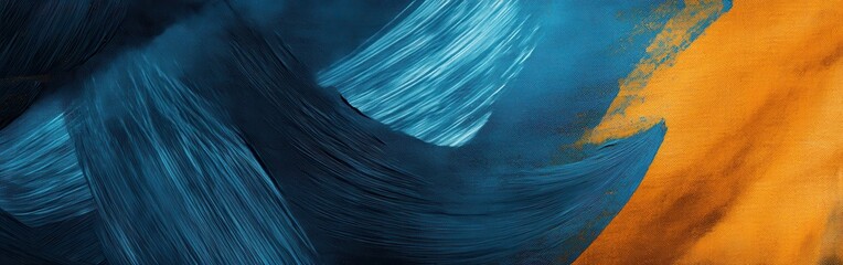 Aufkleber - Abstract art created with pencil strokes in blue and orange showcasing fluid textures and dynamic movement