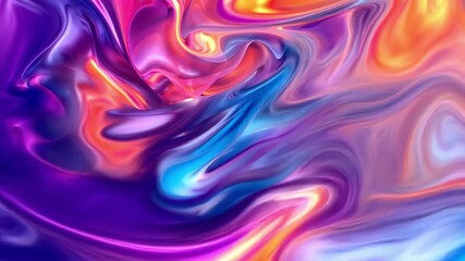 Poster - Colorful abstract gradient design with iridescent swirls in vibrant hues