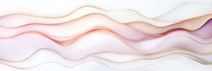 Poster - A dynamic abstract design featuring flowing lines and soft gradients in hues of pink, white, and peach, creating a harmonious and modern visual experience for various applications.