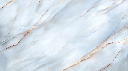 Poster - A high-quality marble texture featuring smooth waves of white and blue with delicate golden veins, perfect for backgrounds, wallpapers, and elegant design projects.
