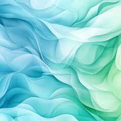 Poster - A mesmerizing abstract illustration featuring flowing waves of blue and green shades, creating a sense of tranquility and fluidity