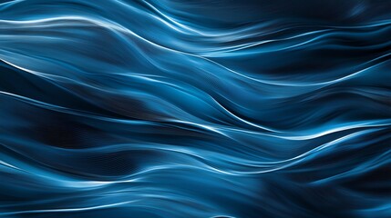 Poster - A mesmerizing abstract representation of flowing water, showcasing rich blue tones and elegant wave patterns that evoke tranquility and fluidity, perfect for calming visuals.