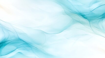 Poster - A serene abstract background featuring soft flowing waves of light blue and white colors. This image conveys tranquility and calmness, perfect for various creative projects.