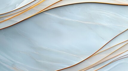 Poster - A serene abstract design featuring flowing waves in soft blue and gold tones. Ideal for backgrounds, print materials, and digital art projects, evoking tranquility and elegance.