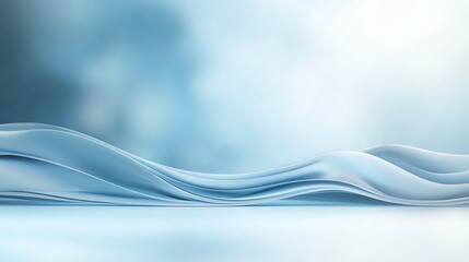 Poster - A serene and flowing abstract backdrop featuring soft blue waves and smooth gradients. Perfect for design projects requiring a calming, fluid aesthetic.