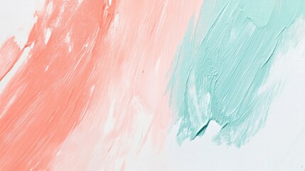 Aufkleber - Soft pencil strokes blend mint and coral creating a harmonious visual transition on a textured surface