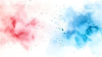 Poster - A stunning blend of red and blue watercolor textures creating a vibrant background. Ideal for artistic projects, designs, and creative visuals that require a touch of color.