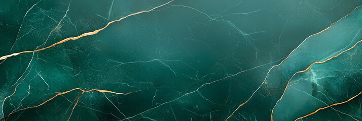 Poster - A stunning green marble texture featuring elegant golden veins. Perfect for backgrounds, wallpapers, or design projects that require a touch of luxury and sophistication.