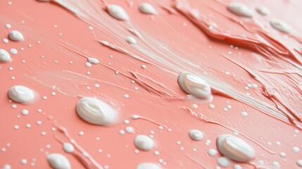 Aufkleber - Pastel coral pencil strokes juxtaposed with cream textures create a calming, modern artwork suitable for various settings