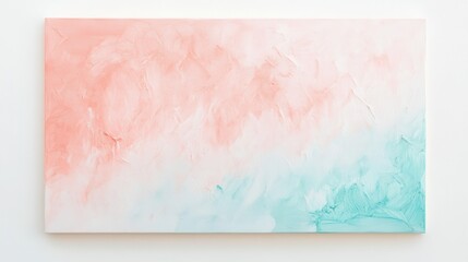 Aufkleber - Soft pastel canvas featuring a dreamy blend of gentle pink and light blue hues in an abstract design